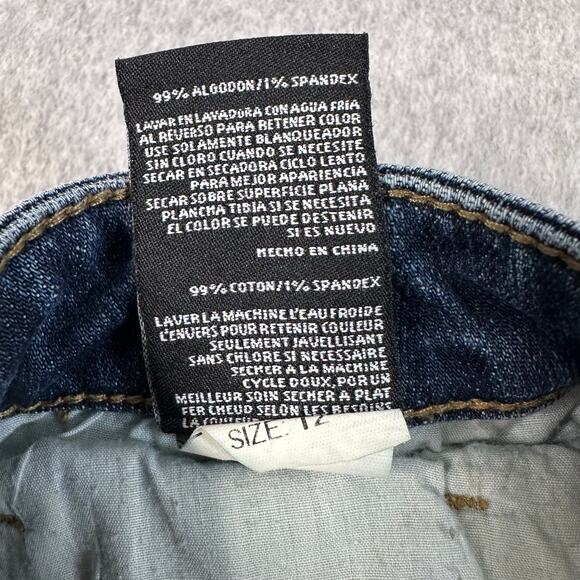 Kut From The Cloth Distressed Jeans Womens 12 Blue Medium Wash Raw Hem Mid Rise - Picture 6 of 11